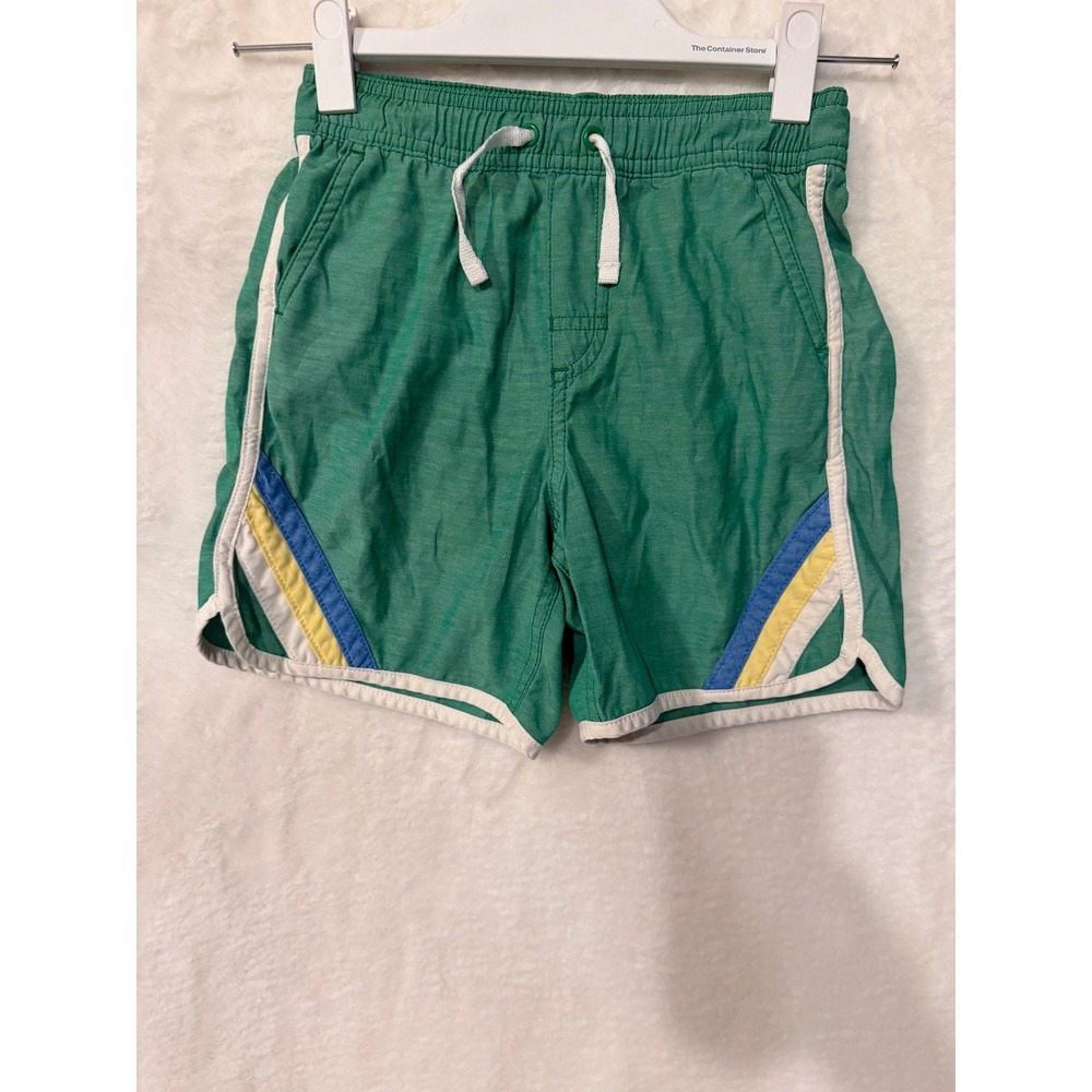 Hanna Andersson Boys Green Striped Swim Trunks Board Shorts Size 5 110cm